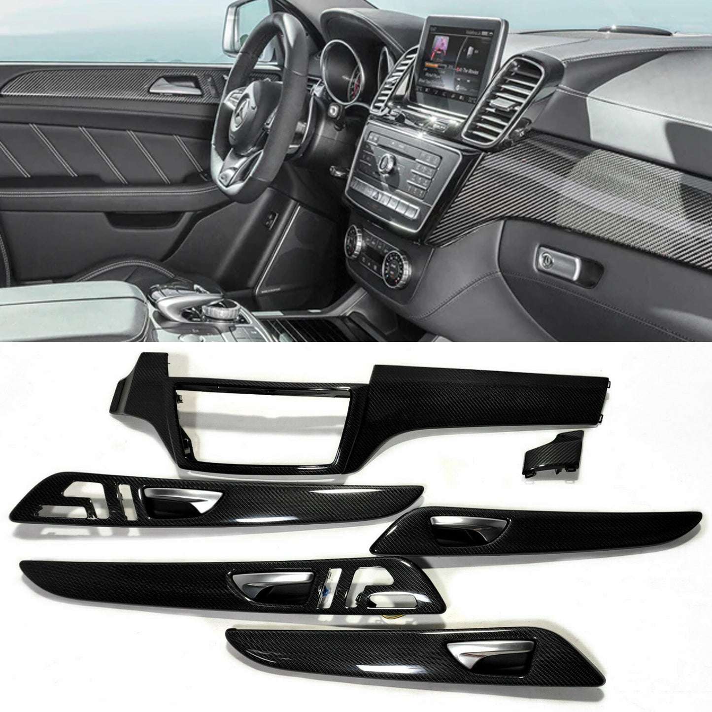 Mercedes-Benz GLE-Class C292 Carbon Fiber Interior Trim Replacement Set