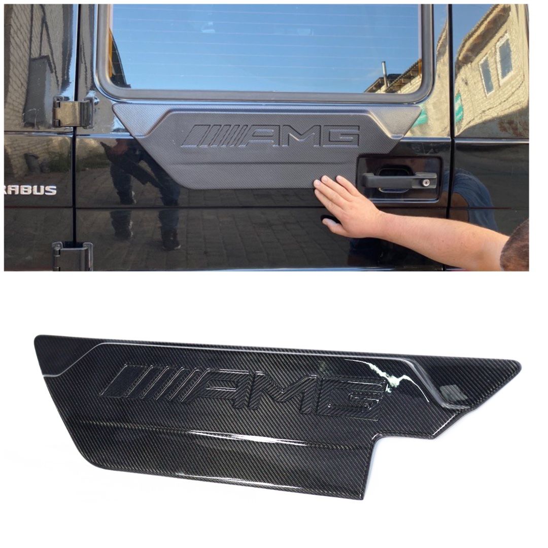 Mercedes-Benz W463 G-Class Spare Tire Mount Holes Carbon Fiber Cover AMG Style Rear Door Attachment