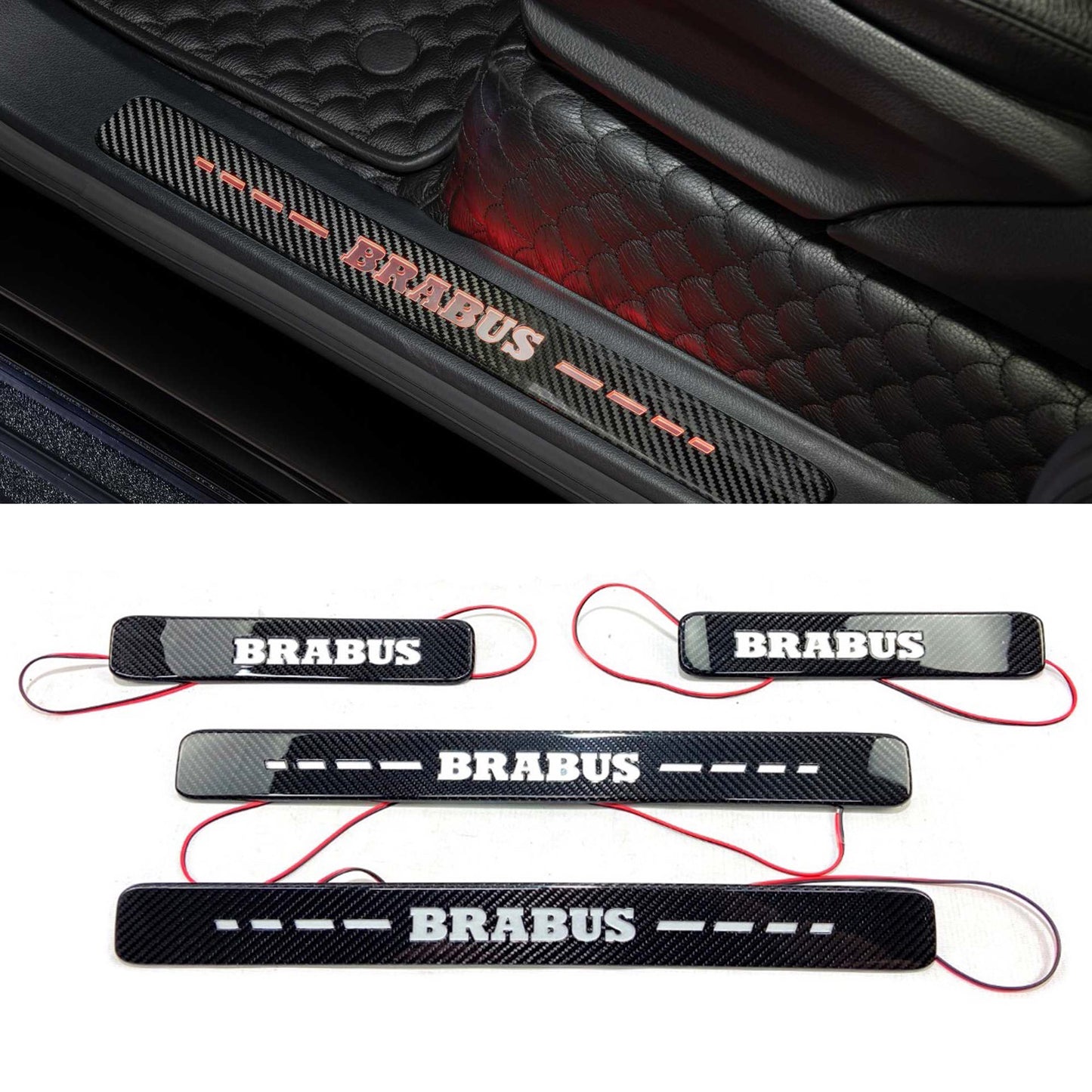 Mercedes Brabus Style W463A W464 G Wagon Carbon Door Sills LED Illuminated 4 pcs