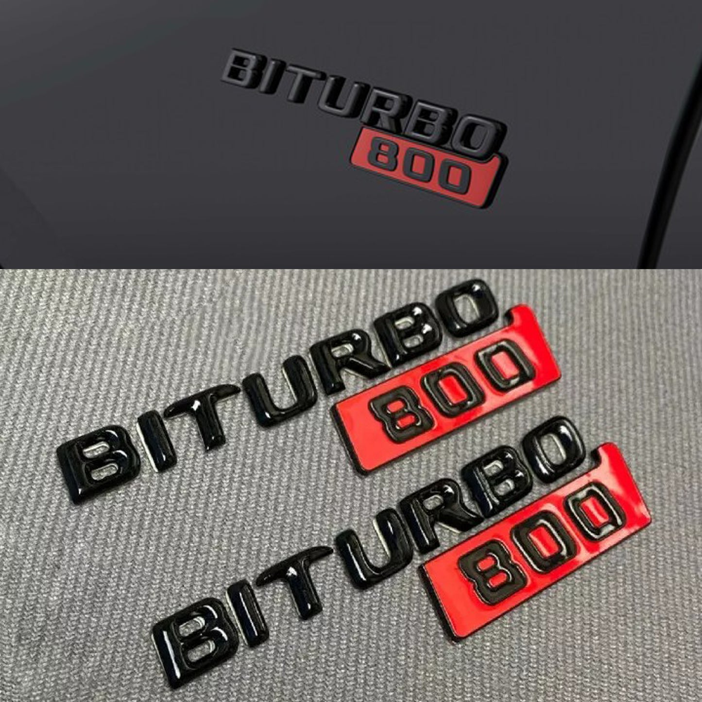 Mercedes S E C G GT Brabus Style Biturbo 800 Metal Emblem Logo Badges Set