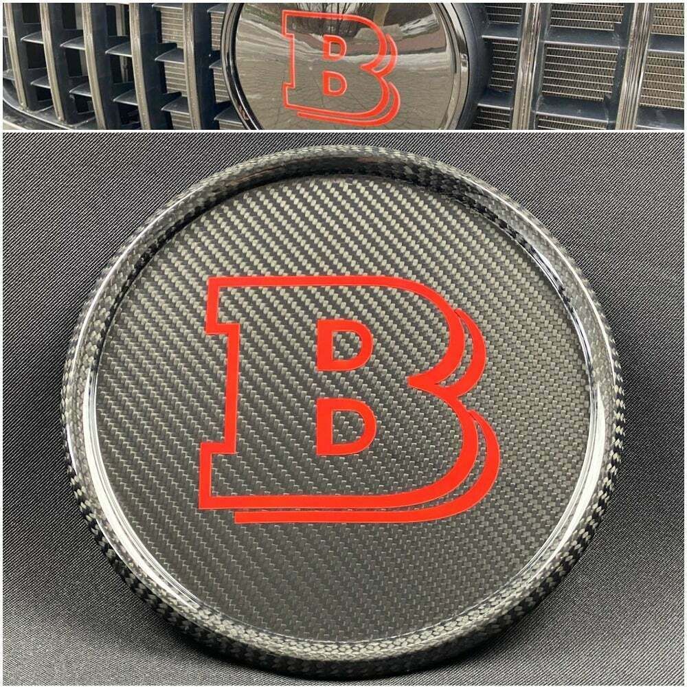 Mercedes W463A G-Wagon G63 G500 Front Grill Carbon Brabus Style Badge Red Logo