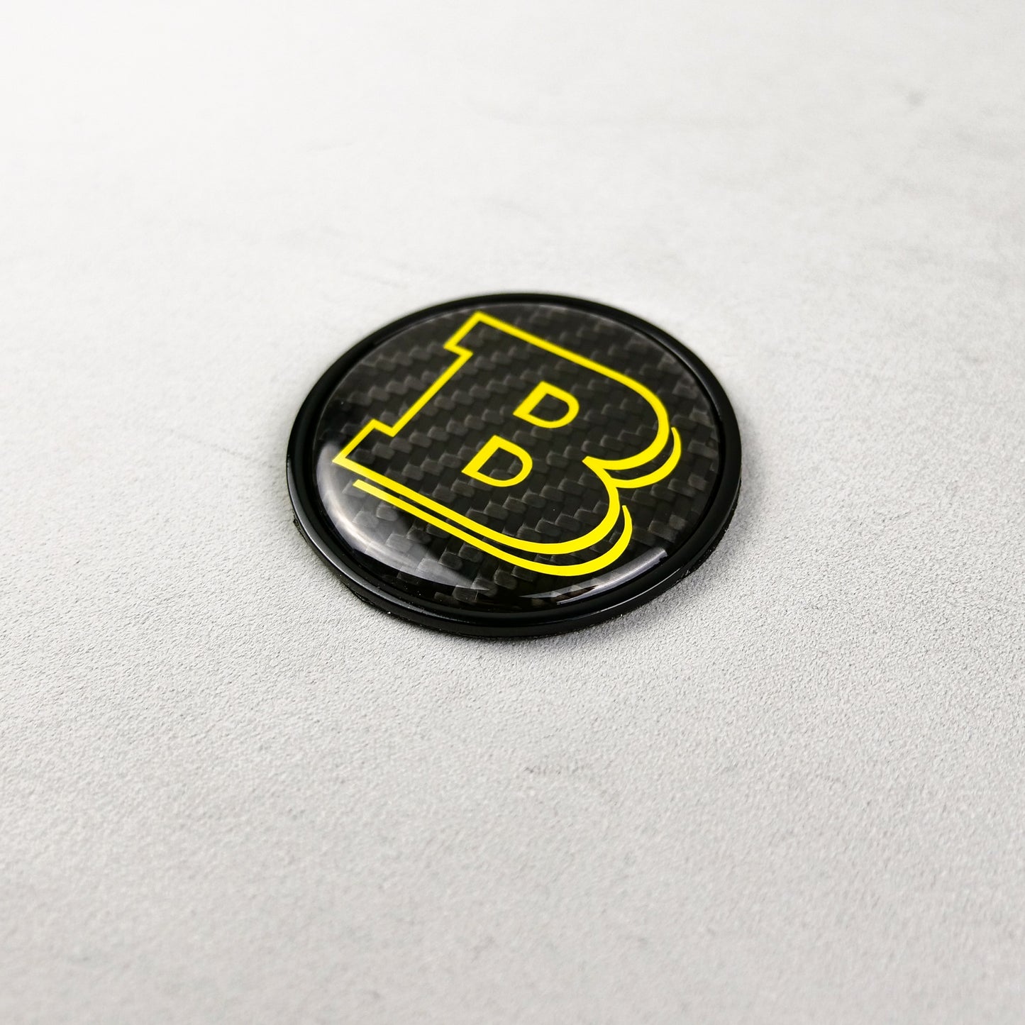 Metal Carbon Brabus Style Badge Yellow Logo Emblem 55mm for Hood Trunk Mercedes-Benz G-Wagon G-Class W463