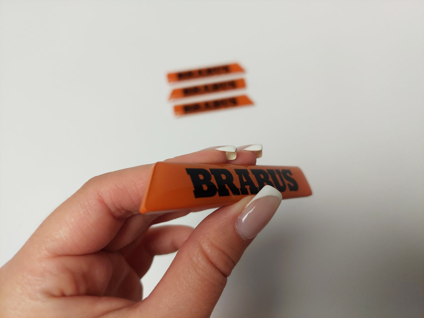 Brabus Style Orange Fender Emblems Side Moldings Inserts for Mercedes W463A G-Class G Wagon