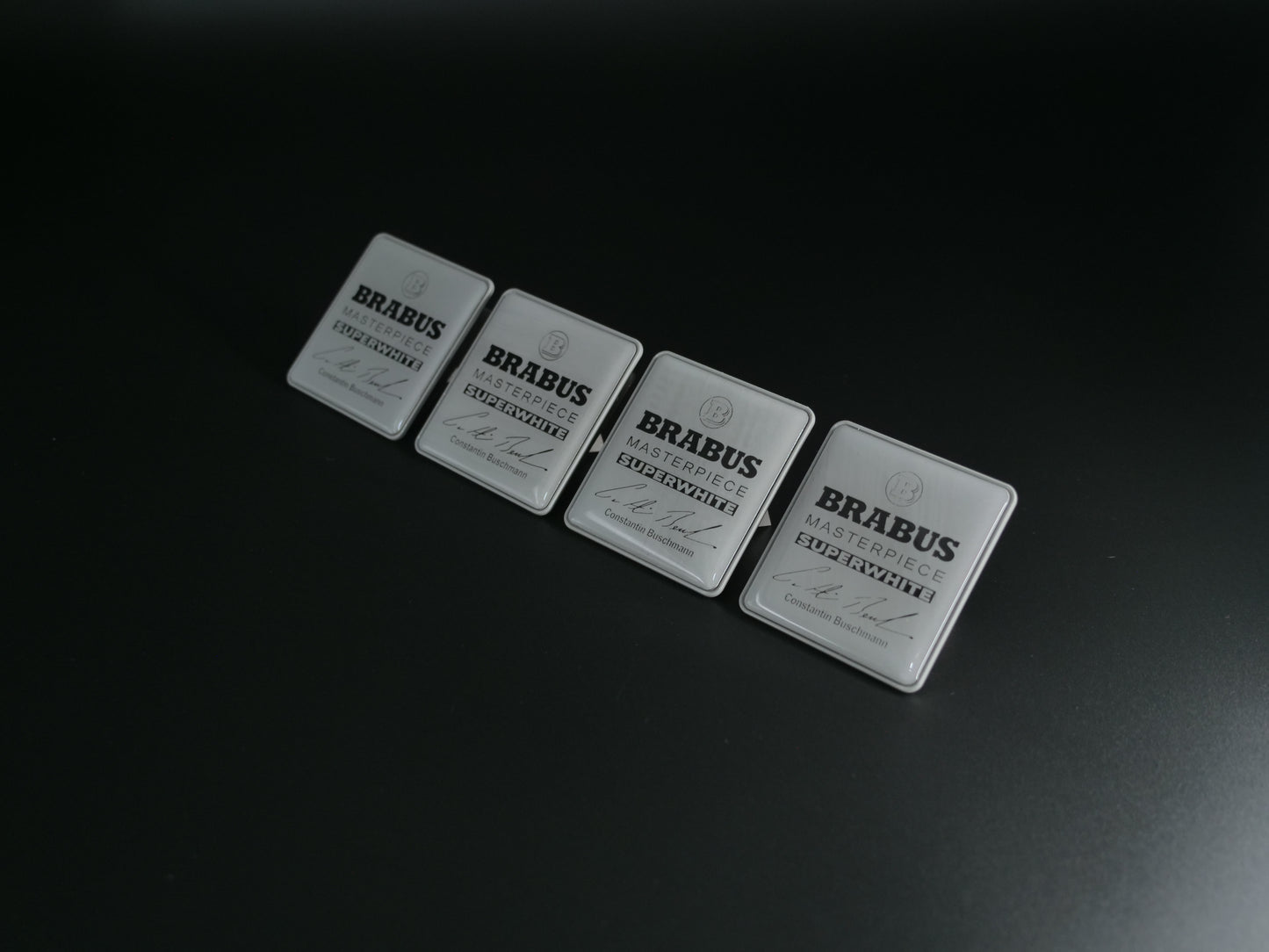 Brabus Style Superwhite Masterpiece Seat Metal Emblems Set 4 pcs Mercedes-Benz W463A G-Class