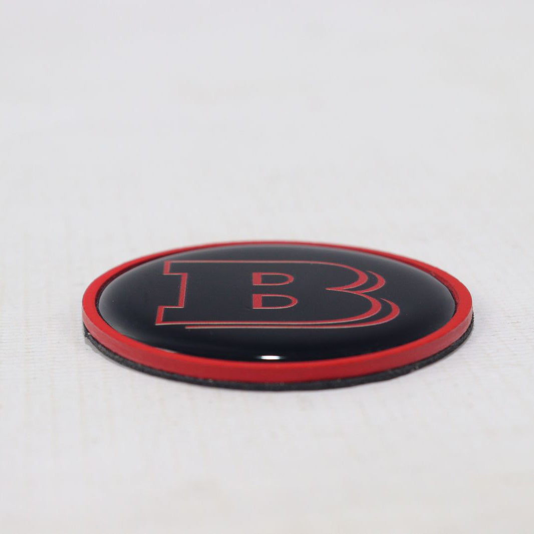 Red Metal Brabus Style Badge Logo Emblem 55mm for Hood Scoop Trunk Mercedes-Benz G-Wagon G-Class W463 W463A