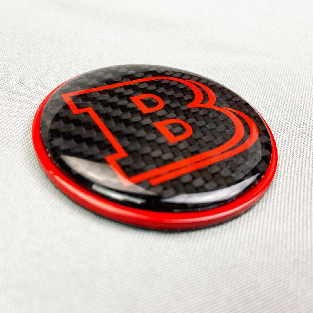 Red Metal Carbon Brabus Style Badge Logo Emblem 55mm for Hood Trunk Mercedes-Benz G-Wagon G-Class W463
