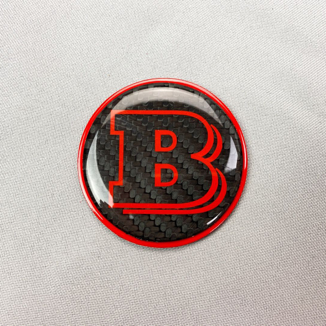 Red Metal Carbon Brabus Style Badge Logo Emblem 55mm for Hood Trunk Mercedes-Benz G-Wagon G-Class W463