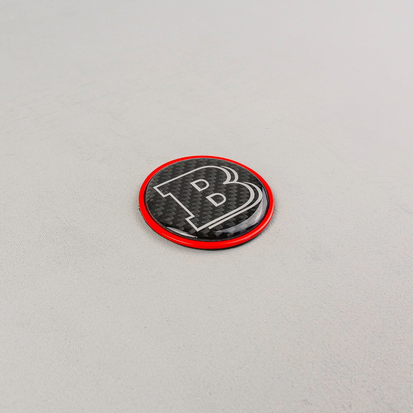 Red Metal Gray Carbon Brabus Style Badge Logo Emblem 55mm for Hood Trunk Mercedes-Benz G-Wagon G-Class W463 W463A