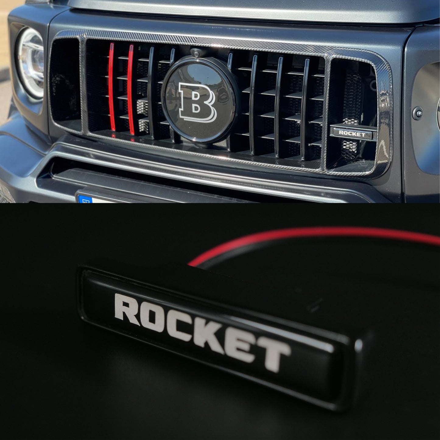 Rocket Style LED Grill White Badge Grille Emblem Logo for Mercedes W463A G Wagon G63 G500 G55