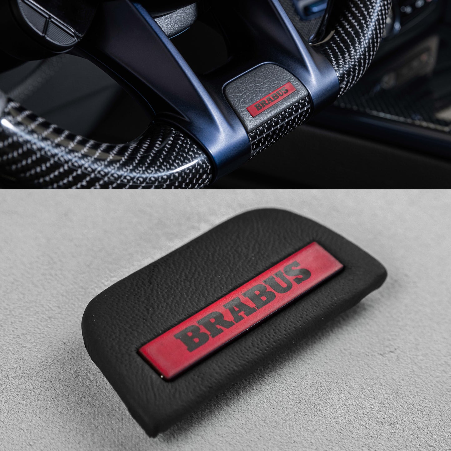 Steering Wheel Emblem Insert Brabus Style for MERCEDES-BENZ W463A-Black and Red