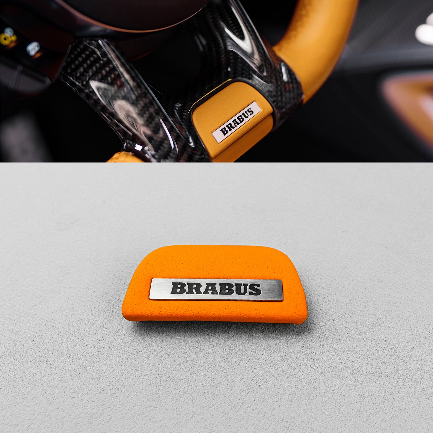 Steering Wheel Emblem Insert Brabus Style for MERCEDES-BENZ W463A-Orange