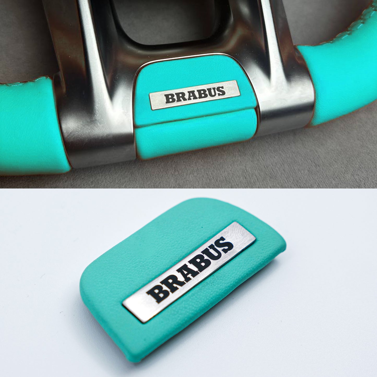 Steering Wheel Emblem Insert Brabus Style for MERCEDES-BENZ W463A-Tiffany Blue