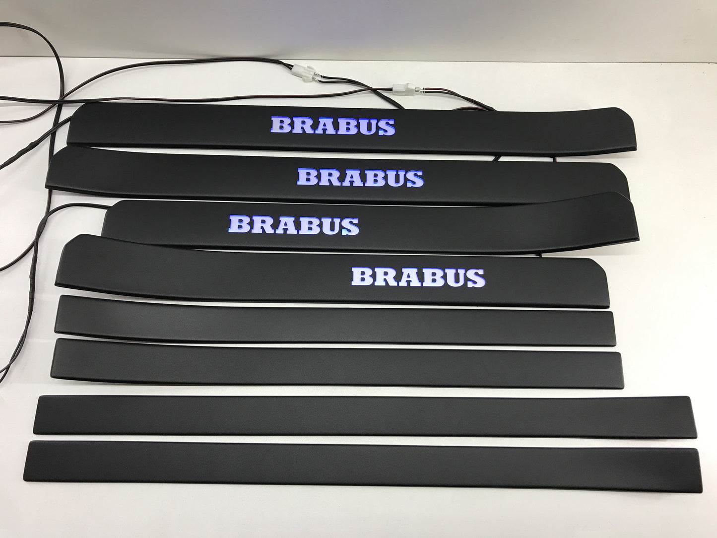 W222 Scuff Plates LED Brabus Style Stainless Steel Door Sills made for S-Class