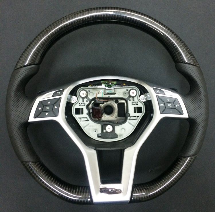 Mercedes-Benz CLS E-Class SLK W172 W218 W212 AMG Steering Wheel Carbon Fiber Leather