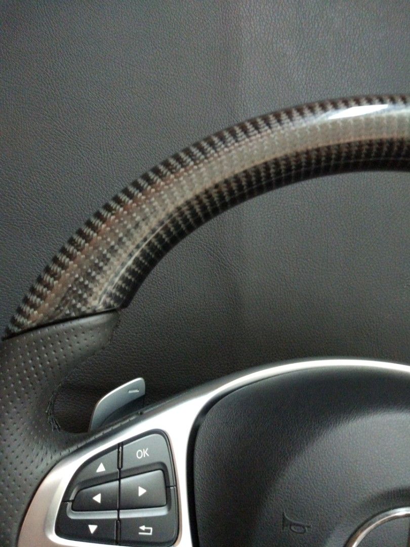 Mercedes-Benz CLA CLS GLE W205 Steering Wheel Carbon Leather Brabus Logo