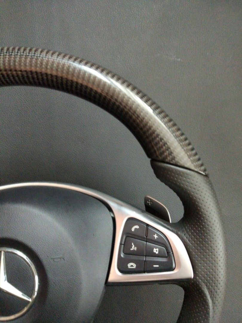 Mercedes-Benz CLA CLS GLE W205 Steering Wheel Carbon Leather Brabus Logo