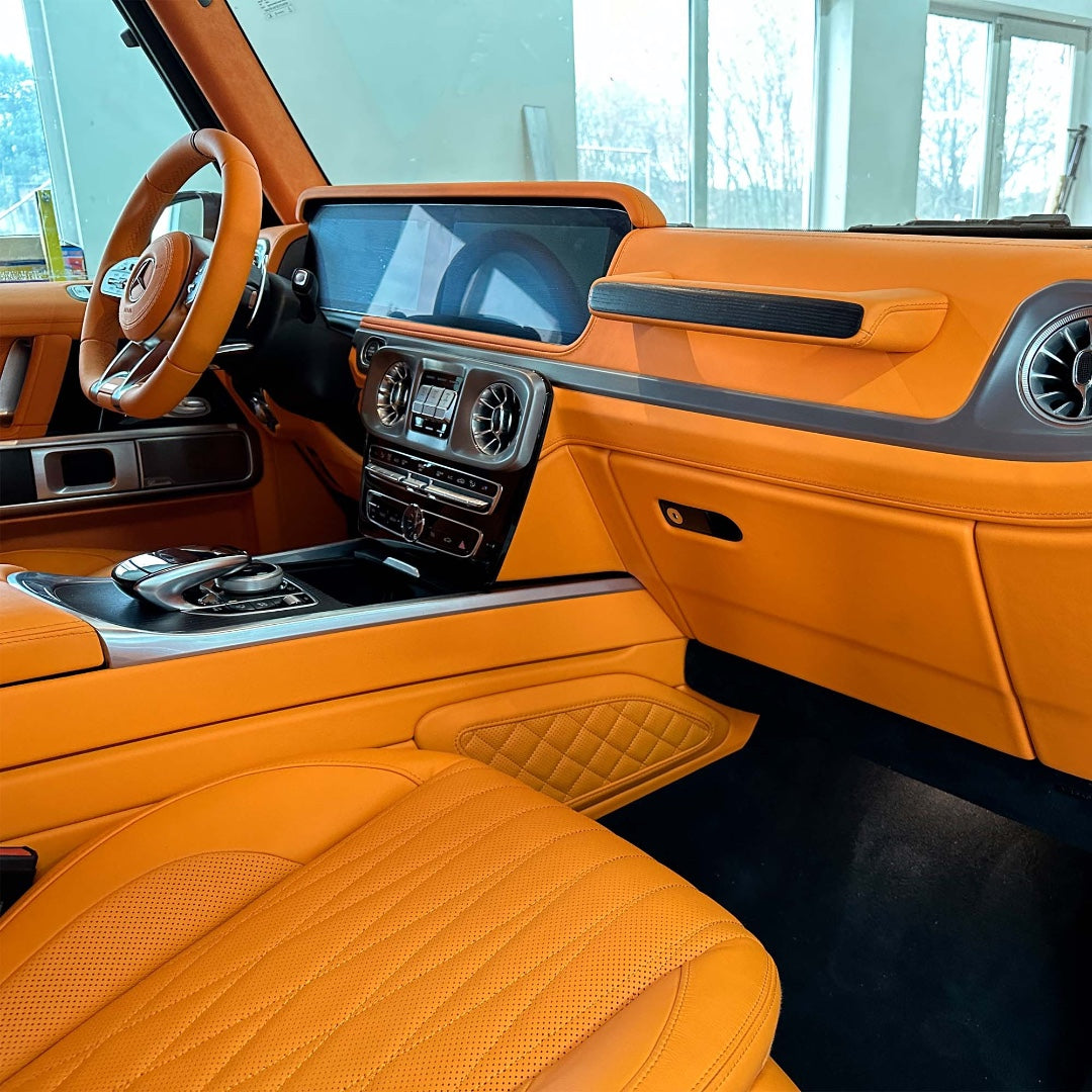 Brabus Style Orange Interior Upholstery Trim Remanufacture for Mercedes Benz W463A G-Class G-Wagon