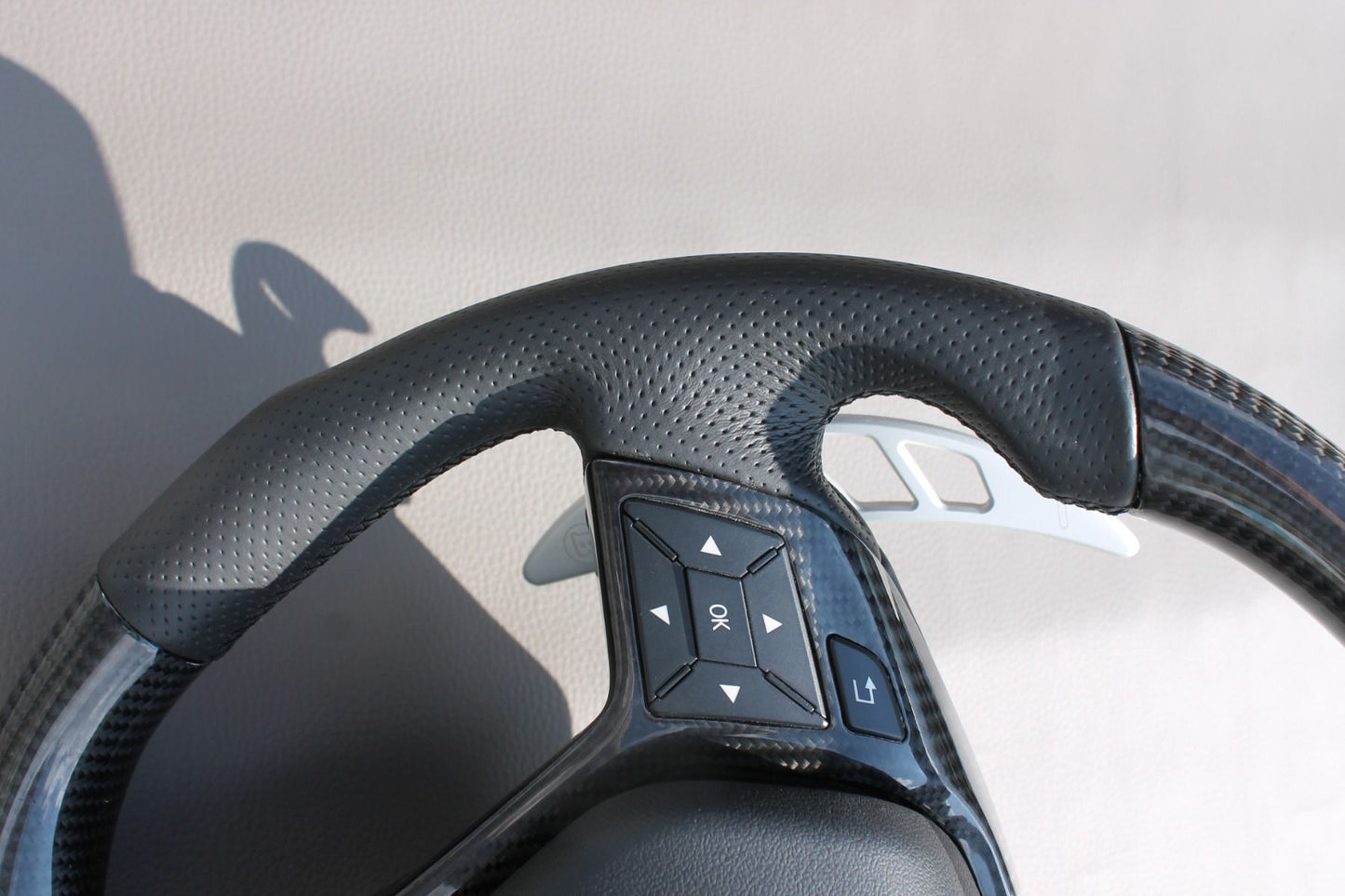 Mercedes-Benz C CLS SLK E-Class W207 W212 W172 W218 W204 Steering Wheel Carbon Leather Brabus Style Paddle Shifters