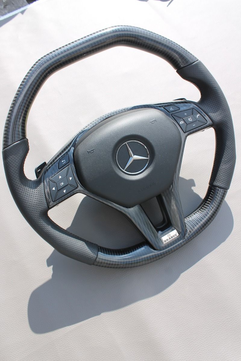 Mercedes-Benz C CLS SLK E-Class W207 W212 W172 W218 W204 Steering Wheel Carbon Leather