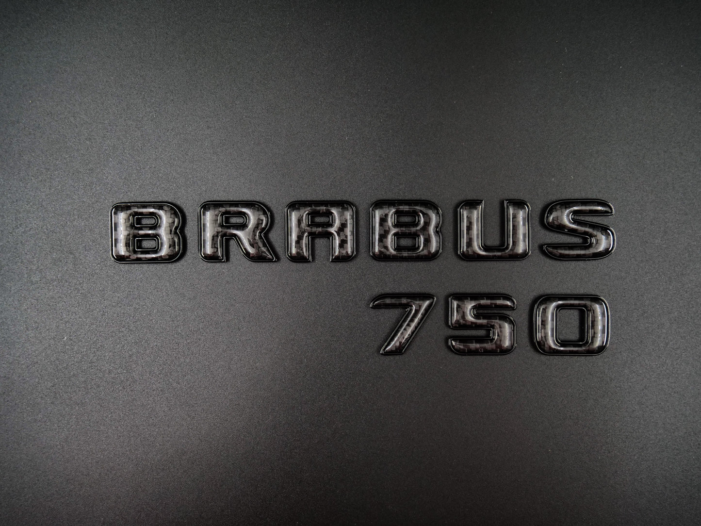 Brabus 750 Style Black Metal with Carbon Badges Emblems Set for Mercedes-Benz W463 W463A W464