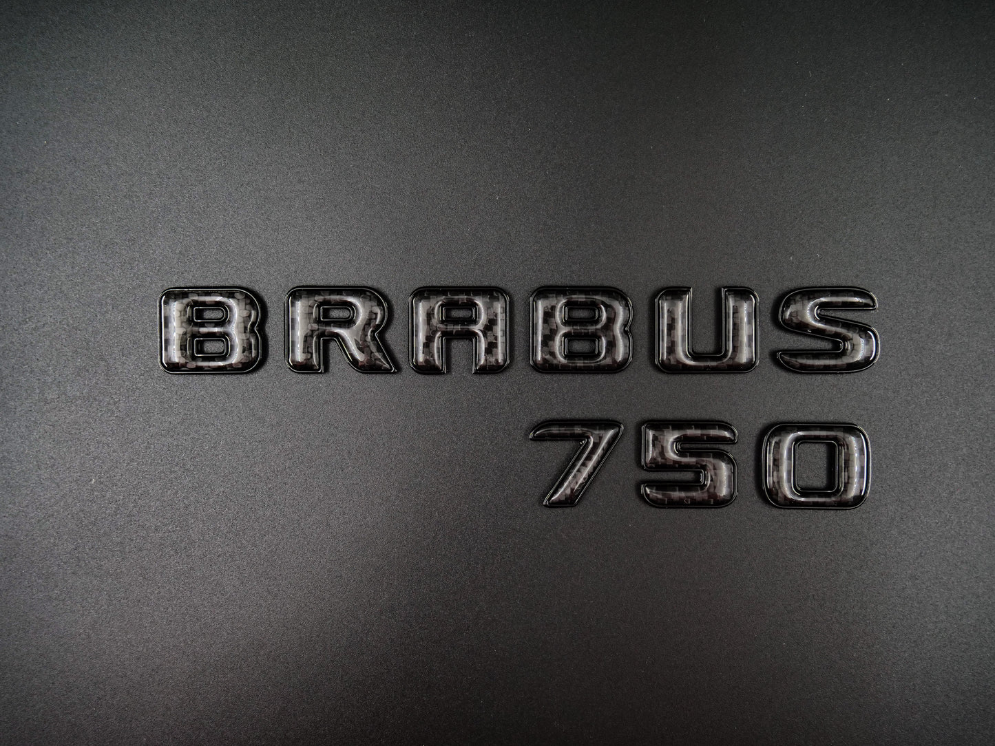 Brabus 750 Style Black Metal with Carbon Badges Emblems Set for Mercedes-Benz W463 W463A W464