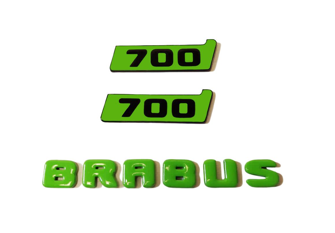 Brabus 700 Style Green Logo Badges Emblems Set for Mercedes-Benz Vehicles