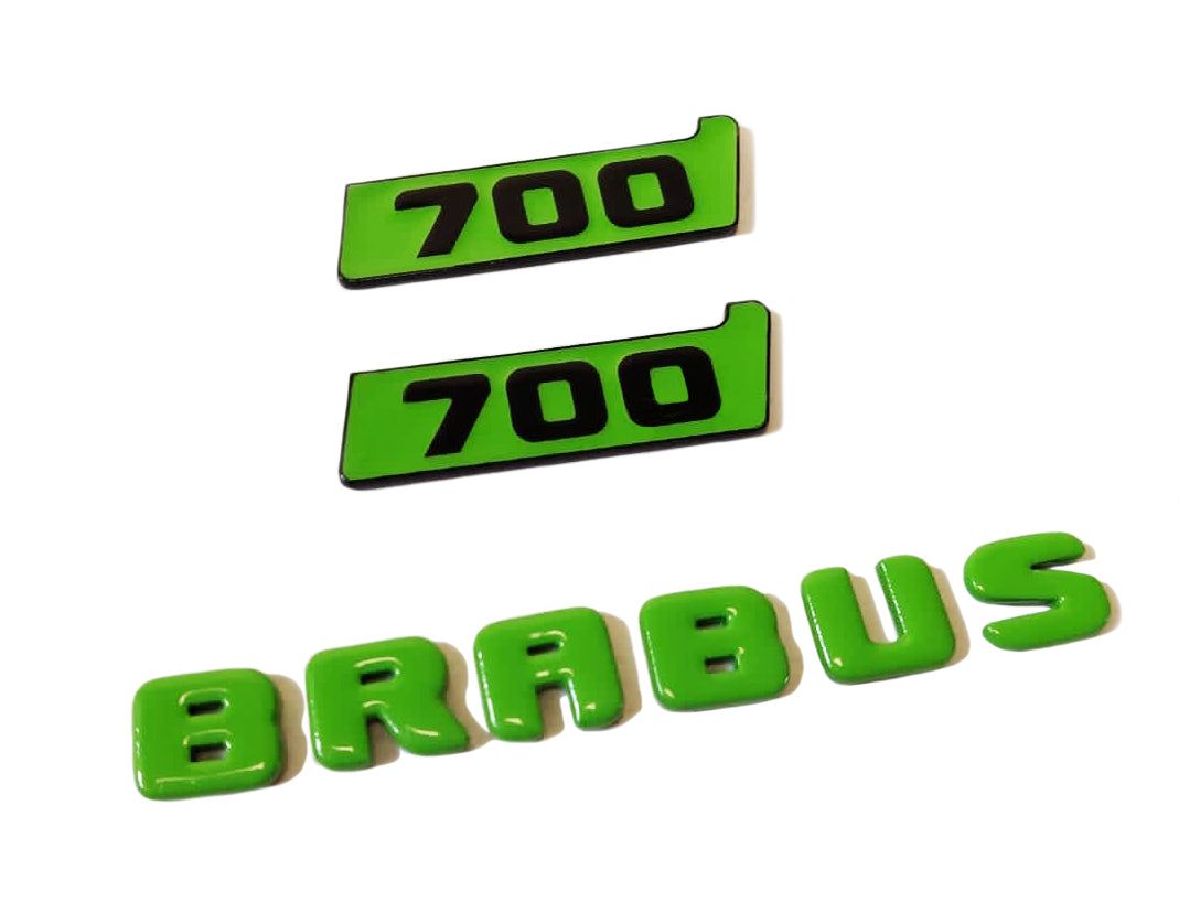 Brabus 700 Style Green Logo Badges Emblems Set for Mercedes-Benz Vehicles
