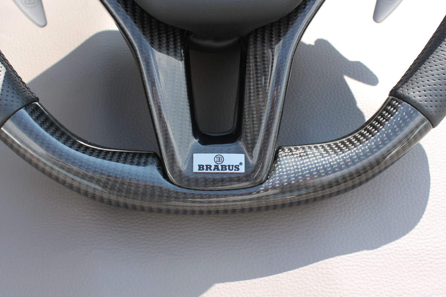 Mercedes-Benz C CLS SLK E-Class W207 W212 W172 W218 W204 Steering Wheel Carbon Leather Brabus Style Paddle Shifters
