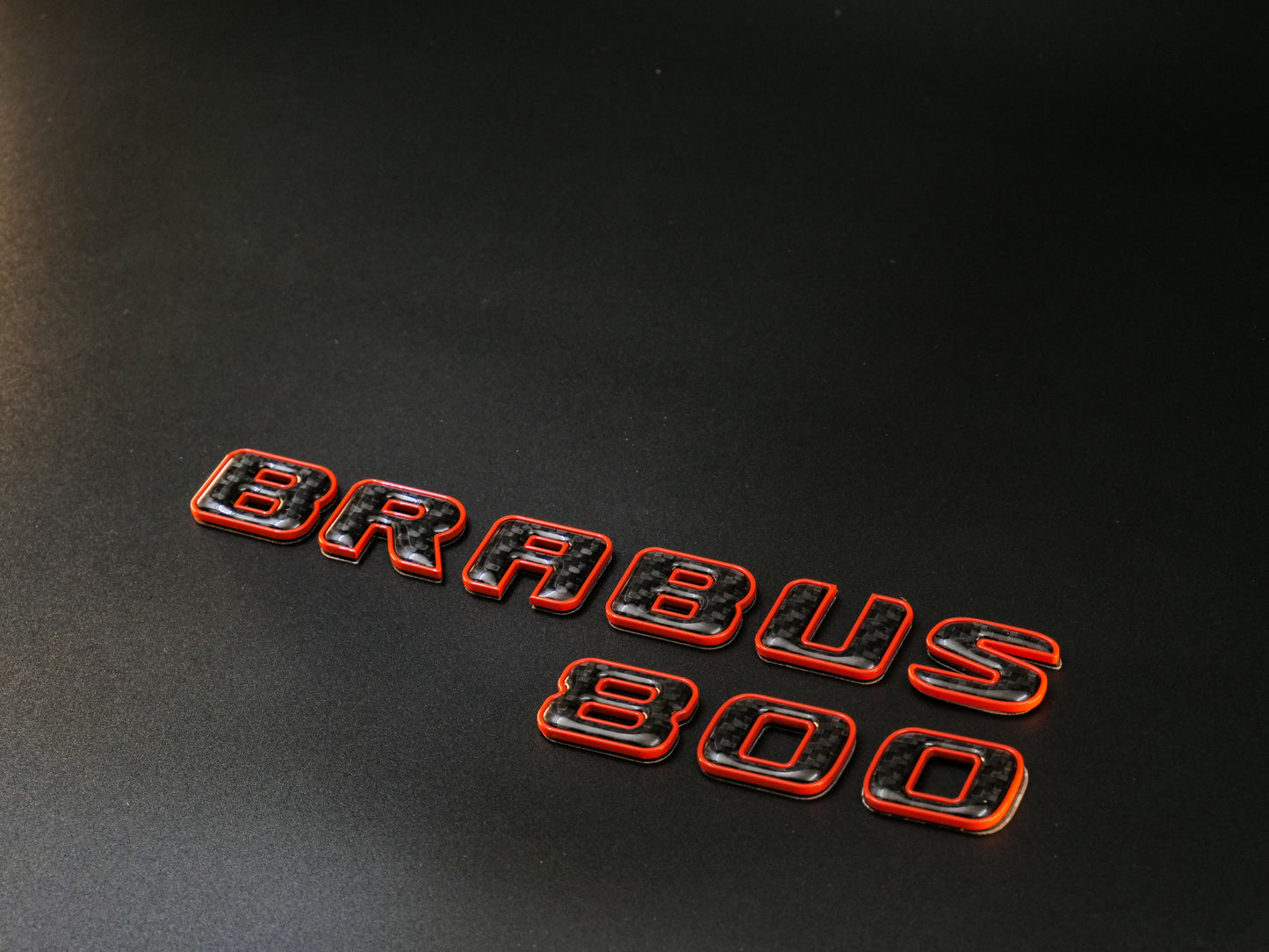 Brabus 800 Style Orange Metal with Carbon Badges Emblems Set for Mercedes-Benz W463 W463A W464