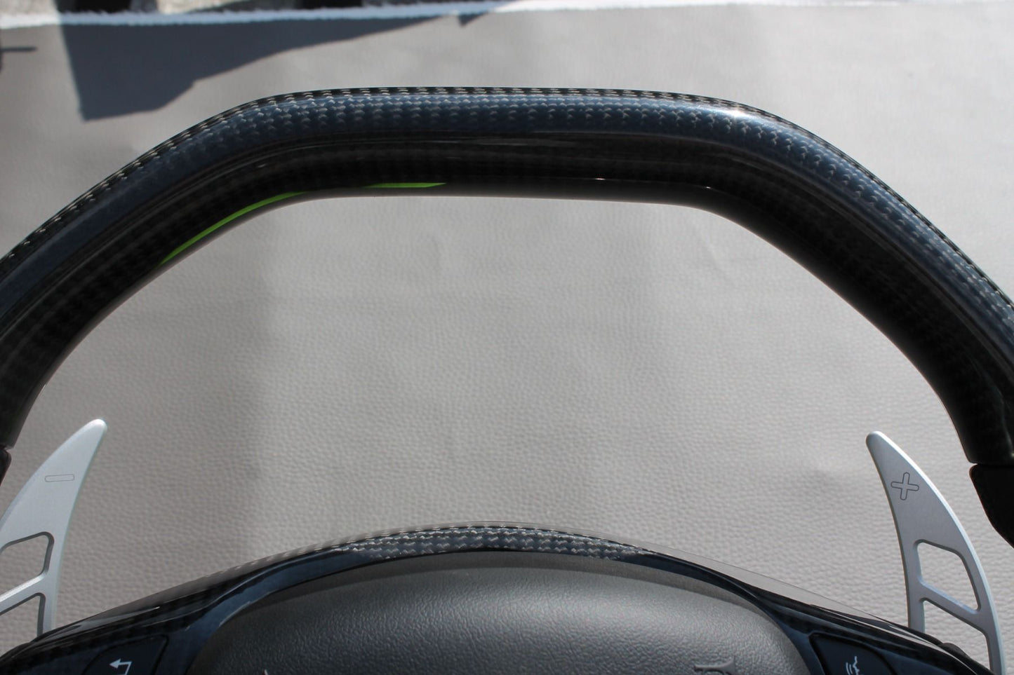 Mercedes-Benz C CLS SLK E-Class W207 W212 W172 W218 W204 Steering Wheel Carbon Leather Brabus Style Paddle Shifters