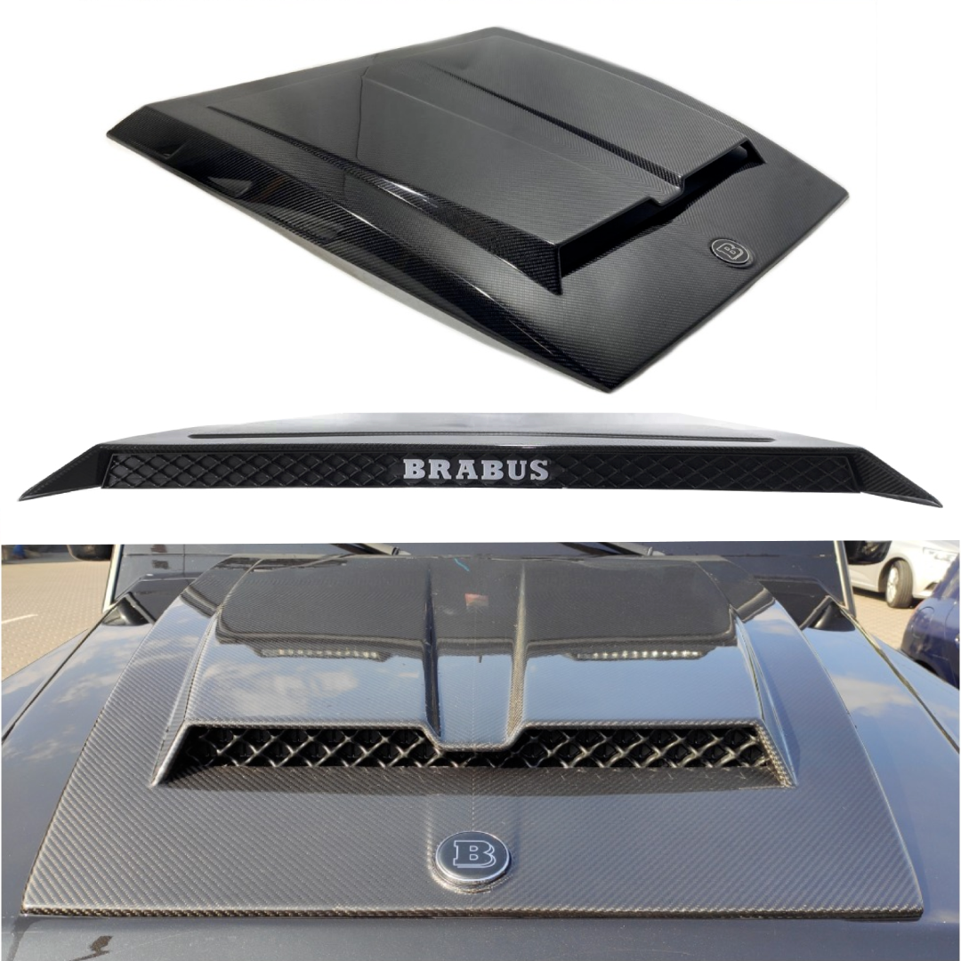 Carbon Fiber Hood Cover with Brabus Style Insert for Mercedes Benz W463A G-Class G Wagon