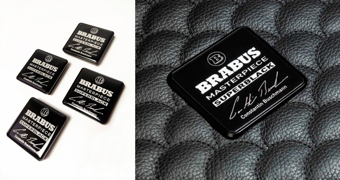 Brabus Style Superblack Masterpiece Floor Mat Metal Emblems Mercedes-Benz W463A G-Class