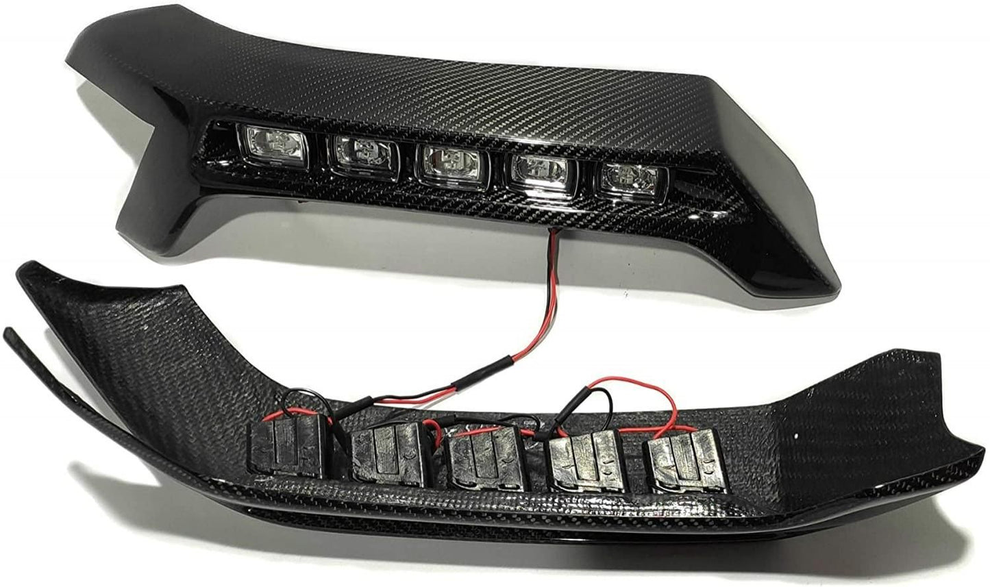 Carbon Brabus Style Lower Lip with Nolden LEDs for Mercedes-Benz G-Class W463 4x4