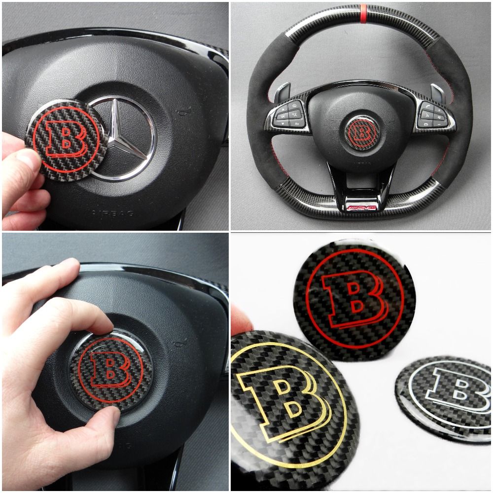 W463 Carbon Fiber Brabus Style Emblem Logo Badge 53mm for MercedesG Wagon