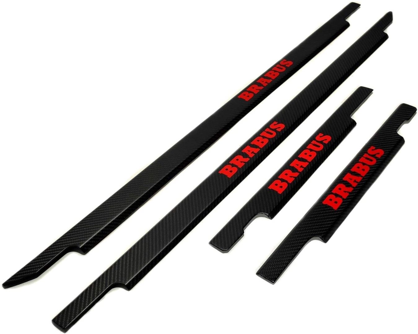 Mercedes-Benz W463 G-Class Red Brabus Style Logo Carbon Fiber Door Sills Set 4 pcs