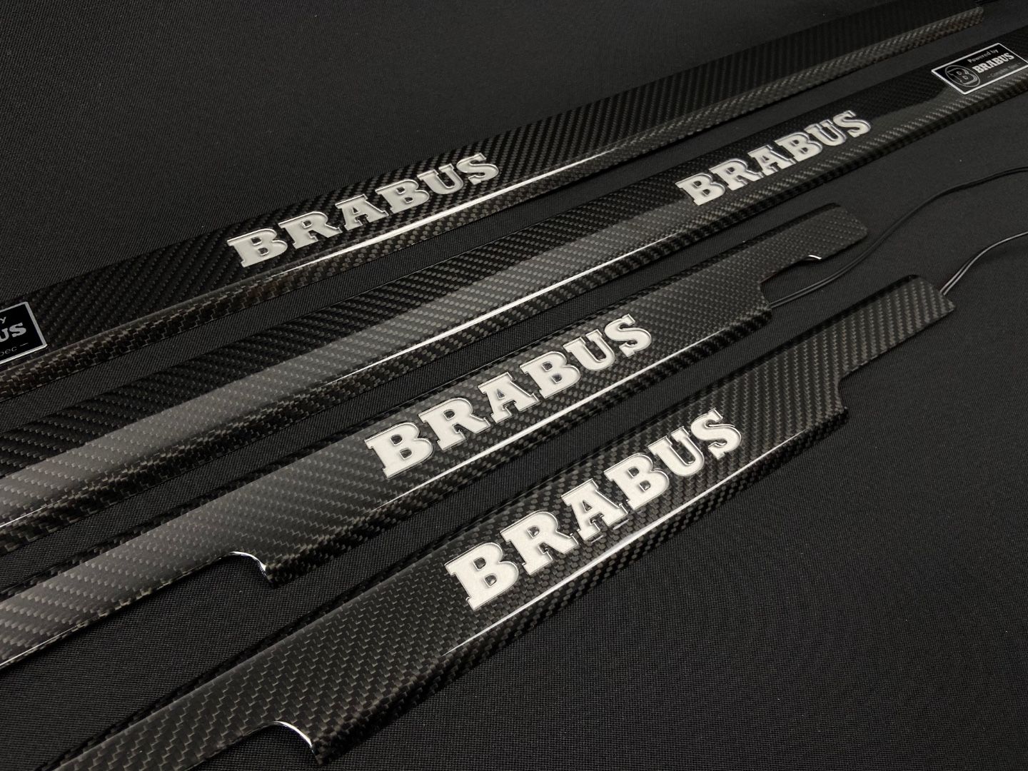 Mercedes-Benz W463 G-Class Brabus Style Carbon Fiber LED Door Sills Set 4 pcs