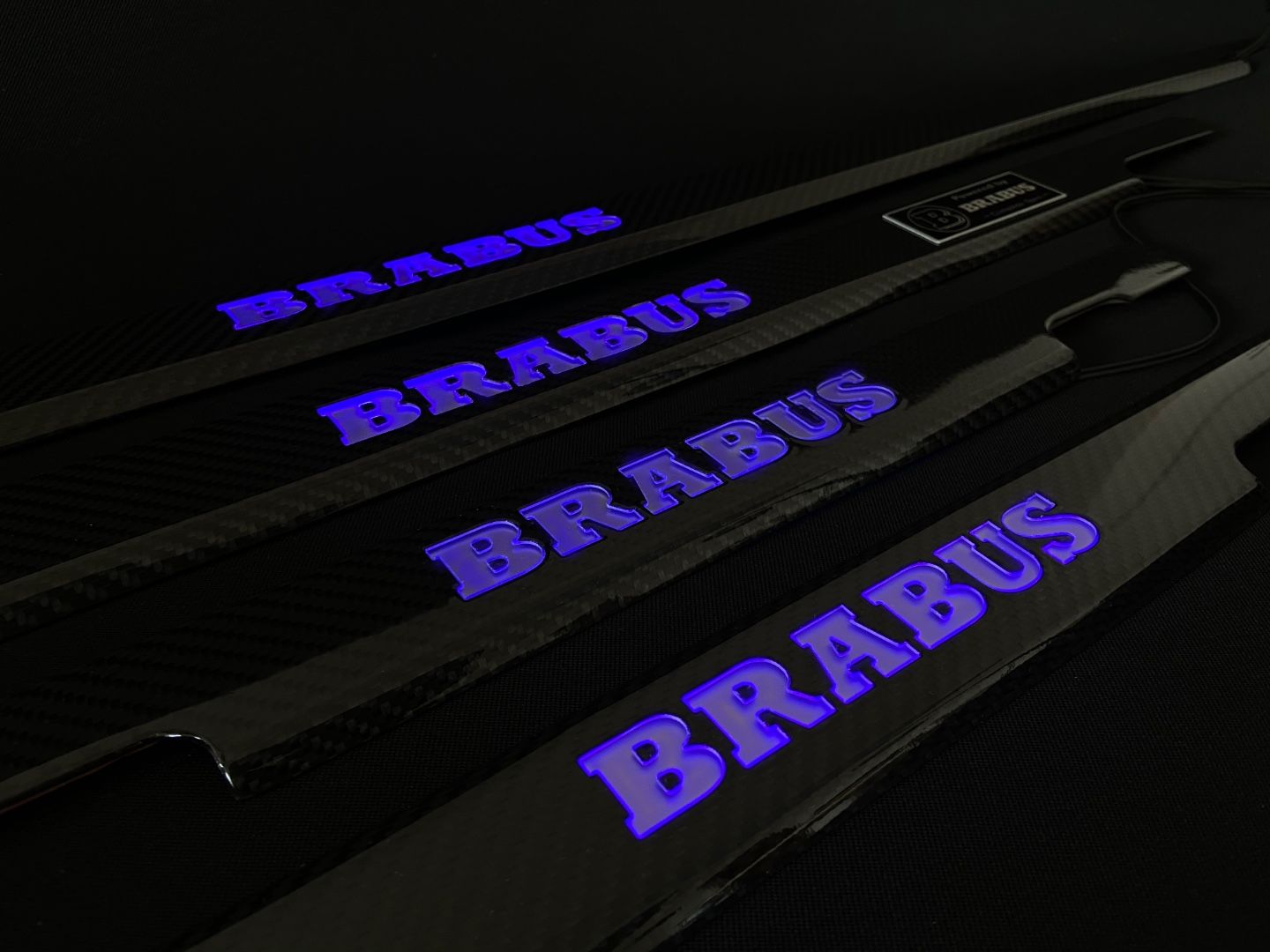 Mercedes-Benz W463 G-Class Brabus Style Carbon Fiber LED Door Sills Set 4 pcs