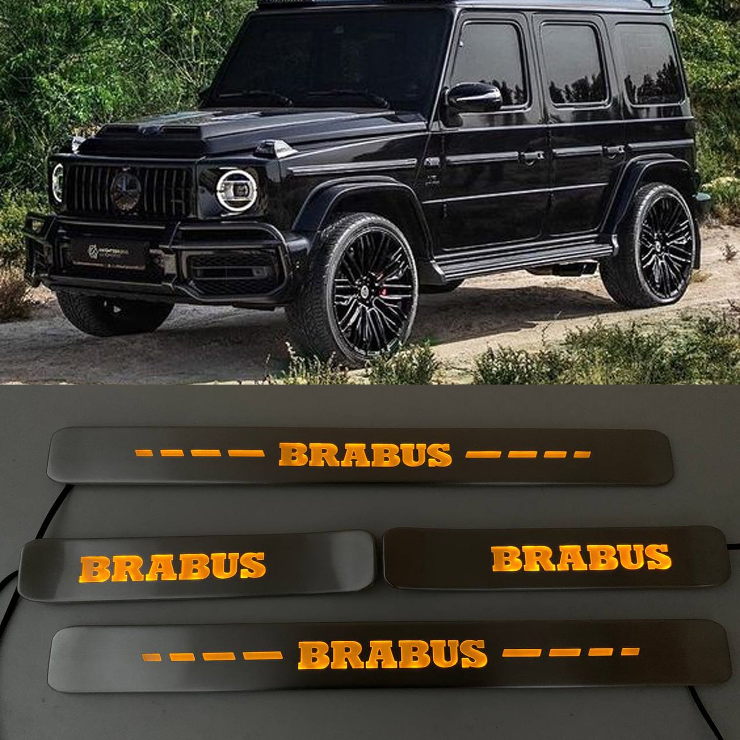 Mercedes-Benz W463A W464 G-Class Brabus Style Door Sills LED Scuff Plates