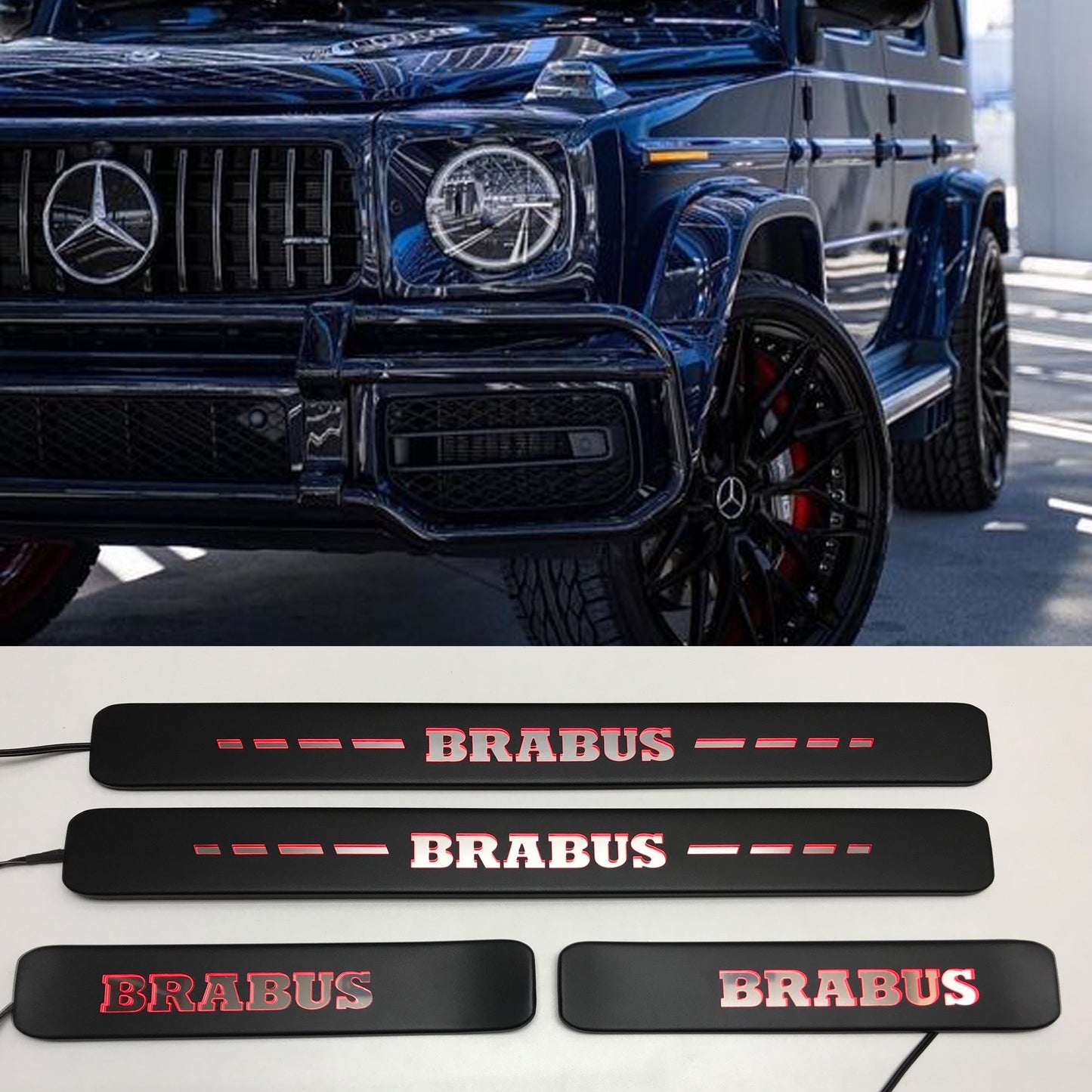 Mercedes-Benz W463A W464 G-Class Brabus Style Matte Black Door Sills LED