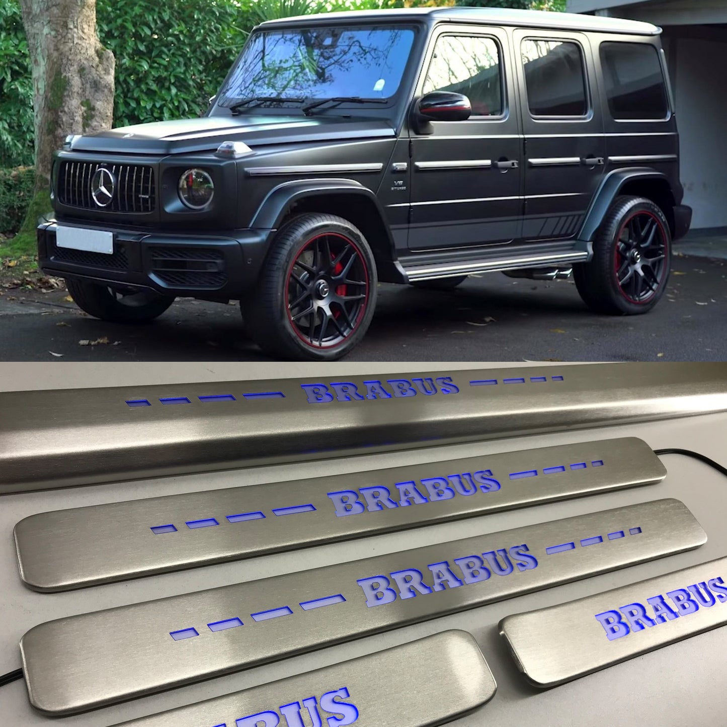 Mercedes-Benz W463A W464 G-Class Brabus Style Door Sills LED Scuff Plates