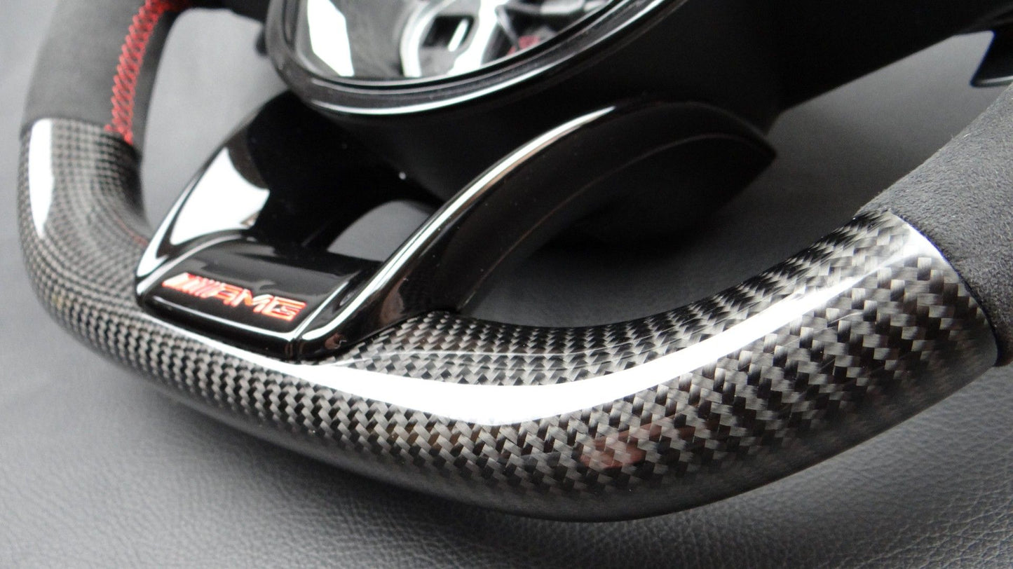 Mercedes-Benz W205 W222 W212 W213 AMG Steering Wheel Carbon Alcantara