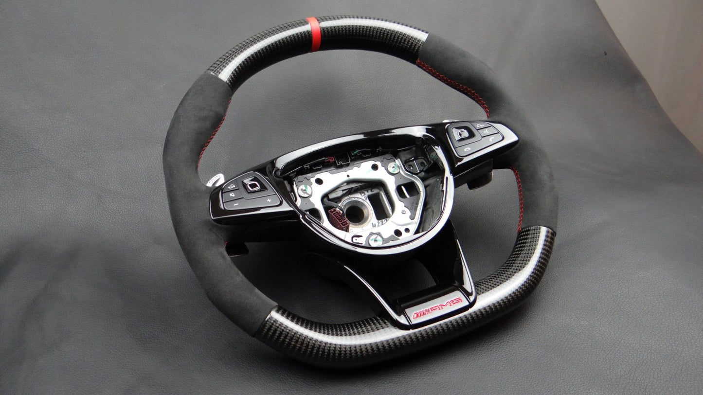 Mercedes-Benz W205 W222 W212 W213 AMG Steering Wheel Carbon Alcantara