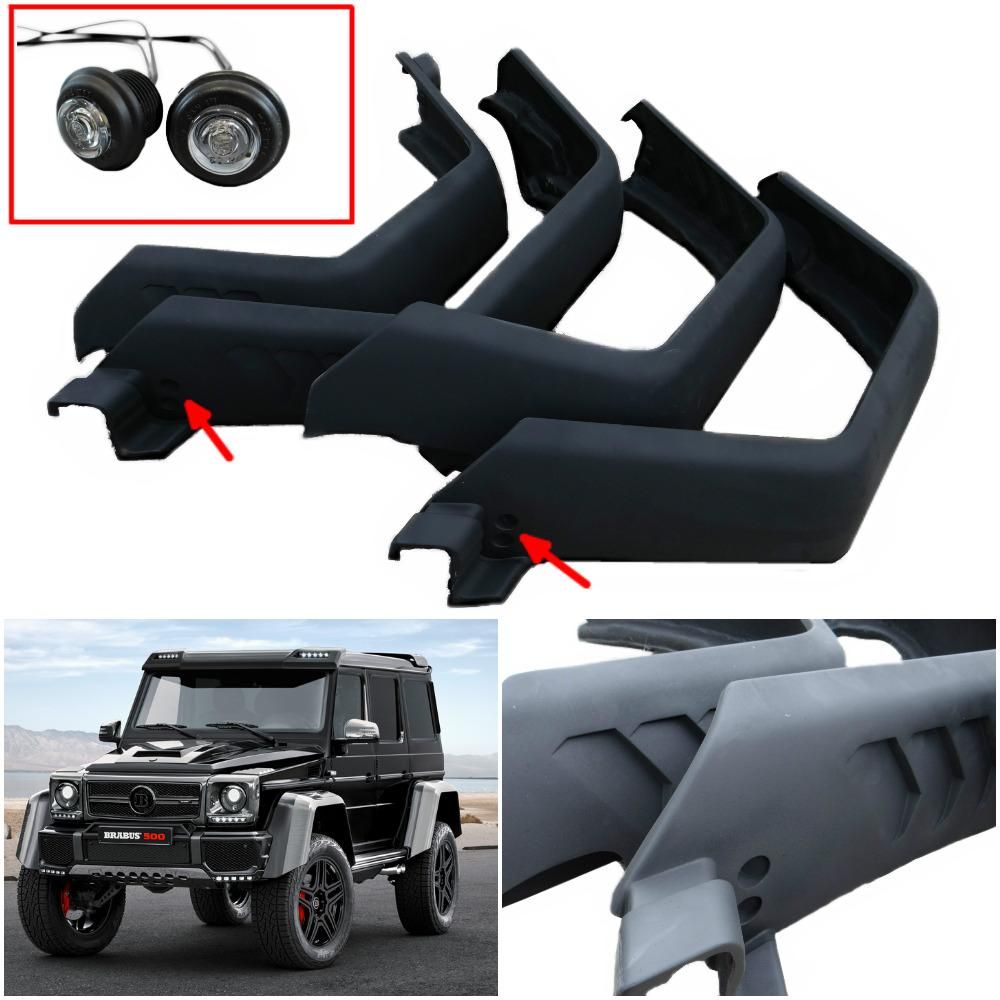 Mercedes-Benz W463 G-Class Brabus Style 4x4 Squared Fender Flares with LED