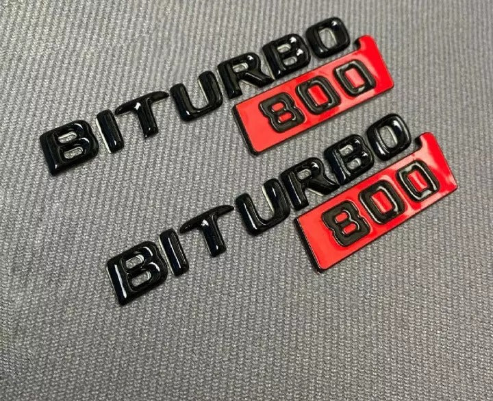 Mercedes S E C G GT Brabus Style Biturbo 800 Metal Emblem Logo Badges Set
