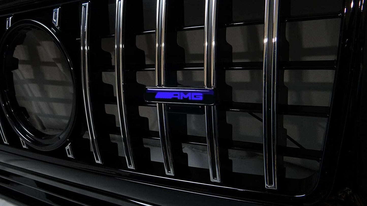 AMG Style LED Grill Blue Badge Grille Emblem Logo for Mercedes W463 W463A G Wagon G63 G500 G55