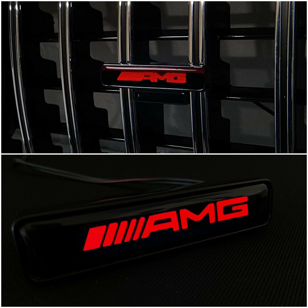 AMG Style LED Grill Red Grille Badge Emblem Logo for Mercedes W463 W463A G Wagon G63 G500 G55