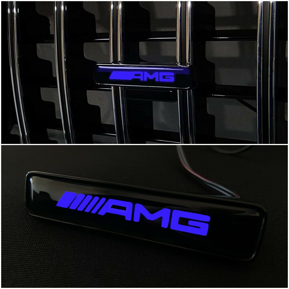 AMG Style LED Grill Blue Badge Grille Emblem Logo for Mercedes W463 W463A G Wagon G63 G500 G55