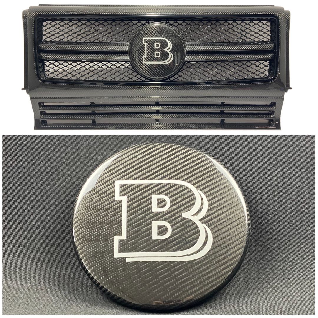 Carbon Fiber Front Grill Badge Emblem Logo Brabus Style for Mercedes-Benz G-Wagon G-Class W463