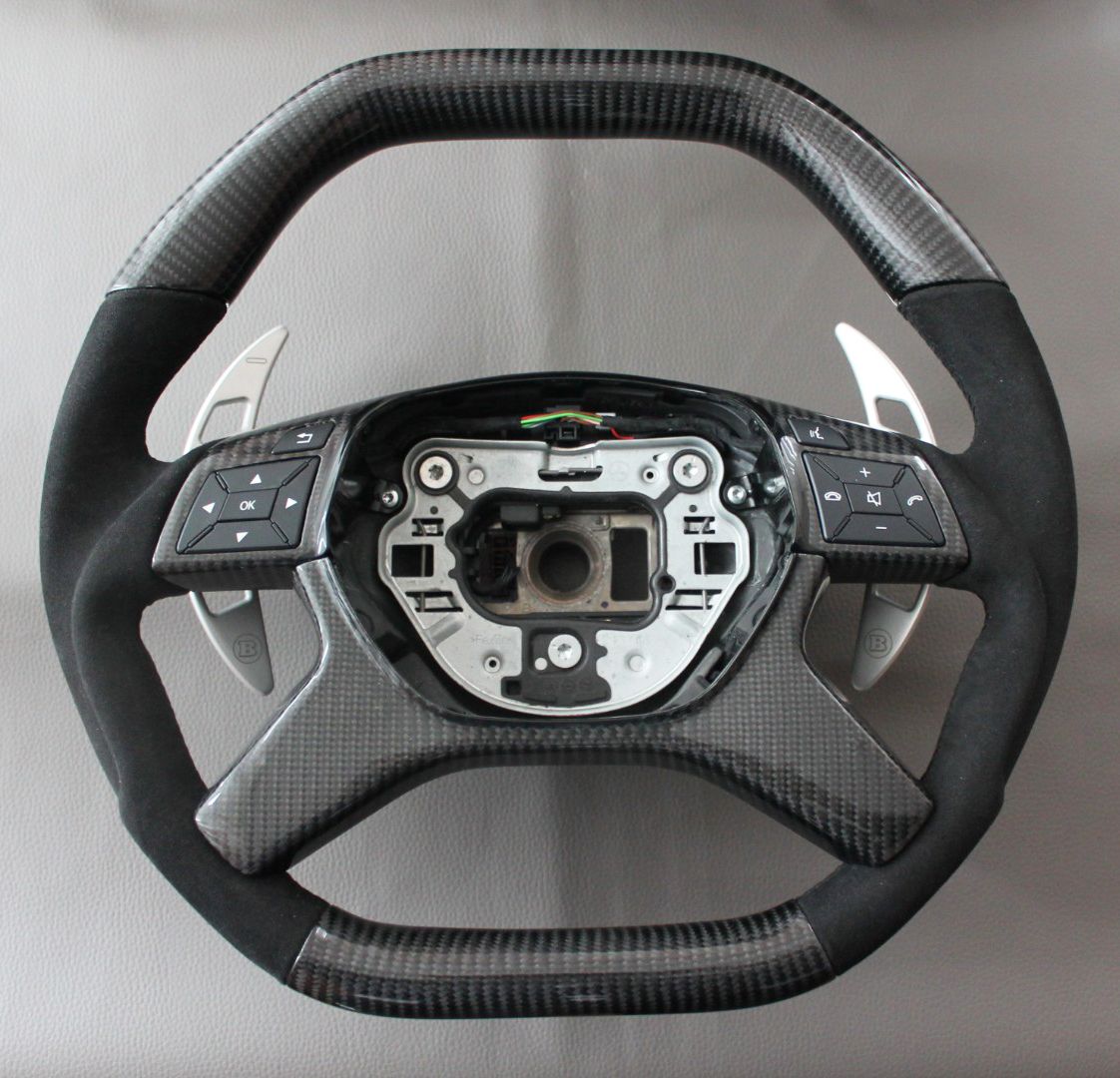 Mercedes-Benz E G GL ML-Class W166 X166 W463 Steering Wheel Carbon Alcantara