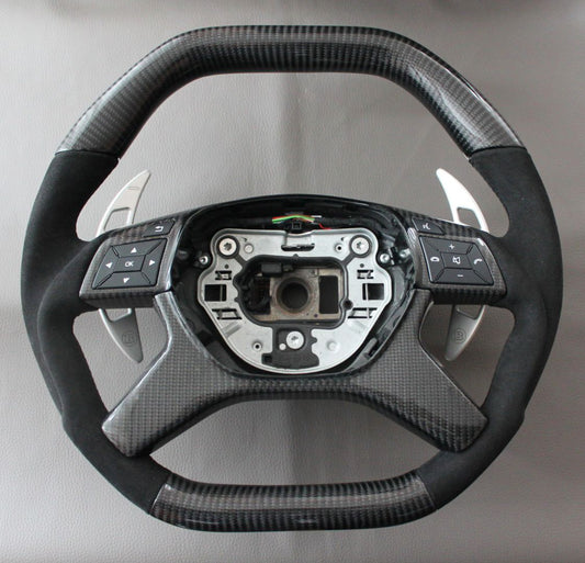 Mercedes-Benz E G GL ML-Class W166 X166 W463 Steering Wheel Carbon Alcantara